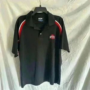 NCAA The Ohio State University black red and white Polo Shirt size M